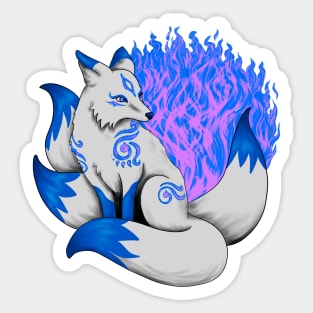 Dark Blue Kitsune Sticker